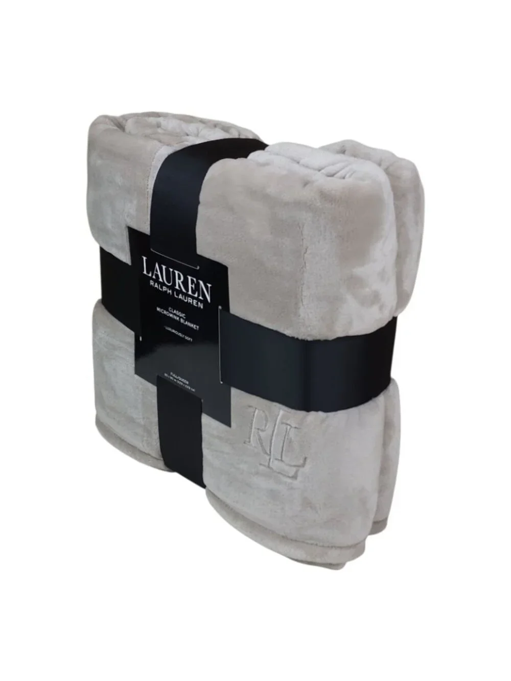 Lauren Ralph Lauren Classic Micromink Blanket Queen Luxuriously Soft Beige 90x90